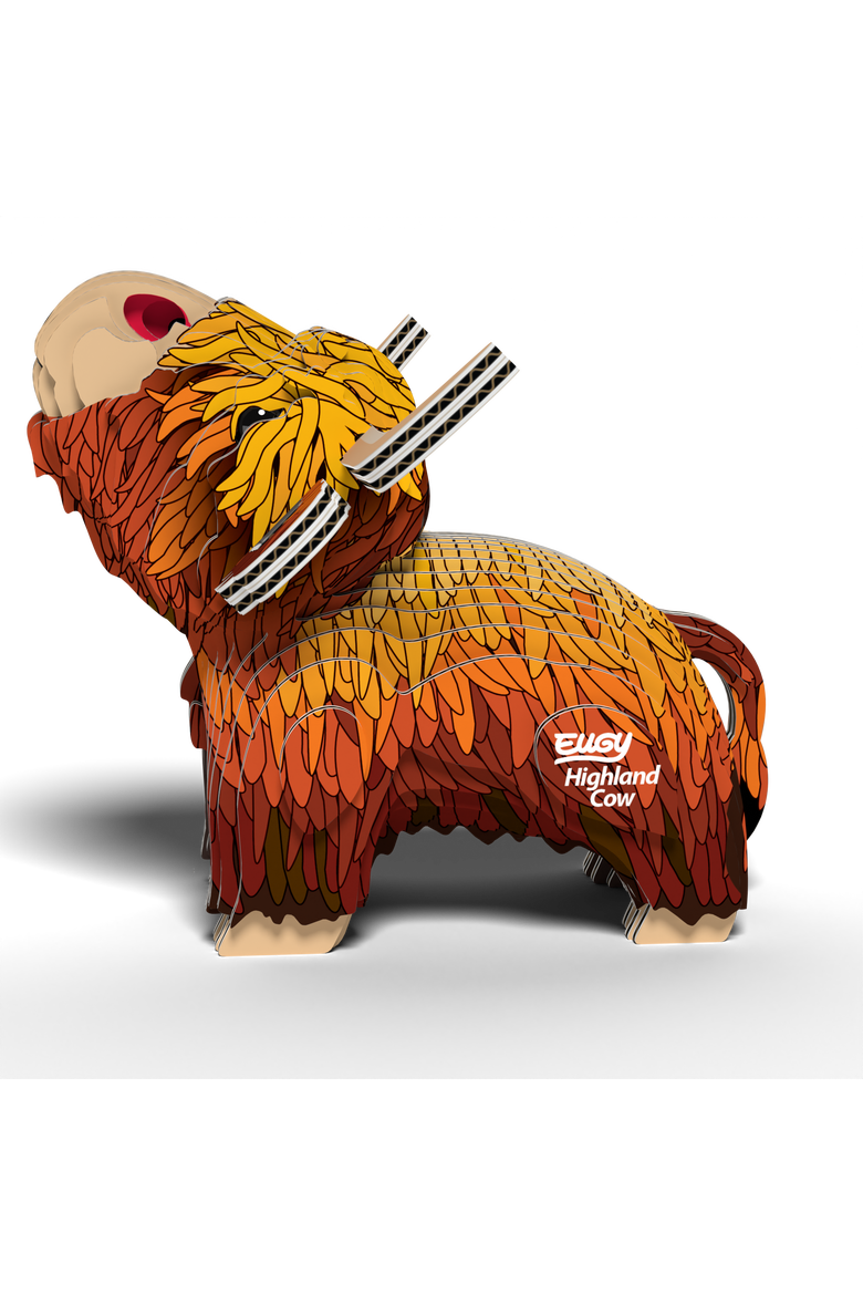 Highland Cow 3D Puzzle, Alternate, color, No Color