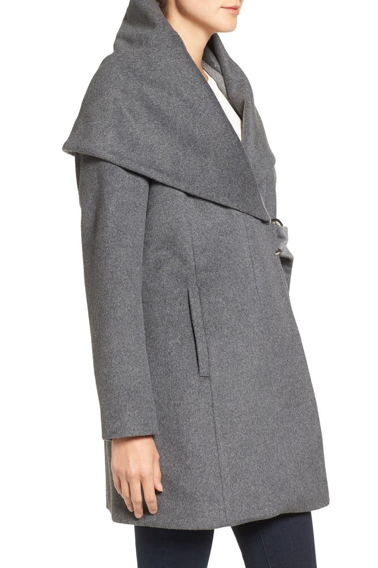 Wool Blend Wrap Coat, Alternate, color, CHARCOAL