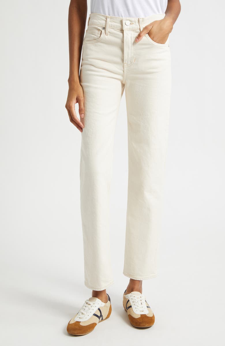 Veronica Beard Leah Straight Leg Jeans, Main, color, Ecru