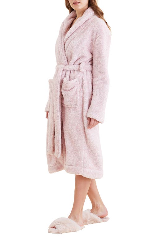 Papinelle Cosy Plush Mid Length Robe In Pink