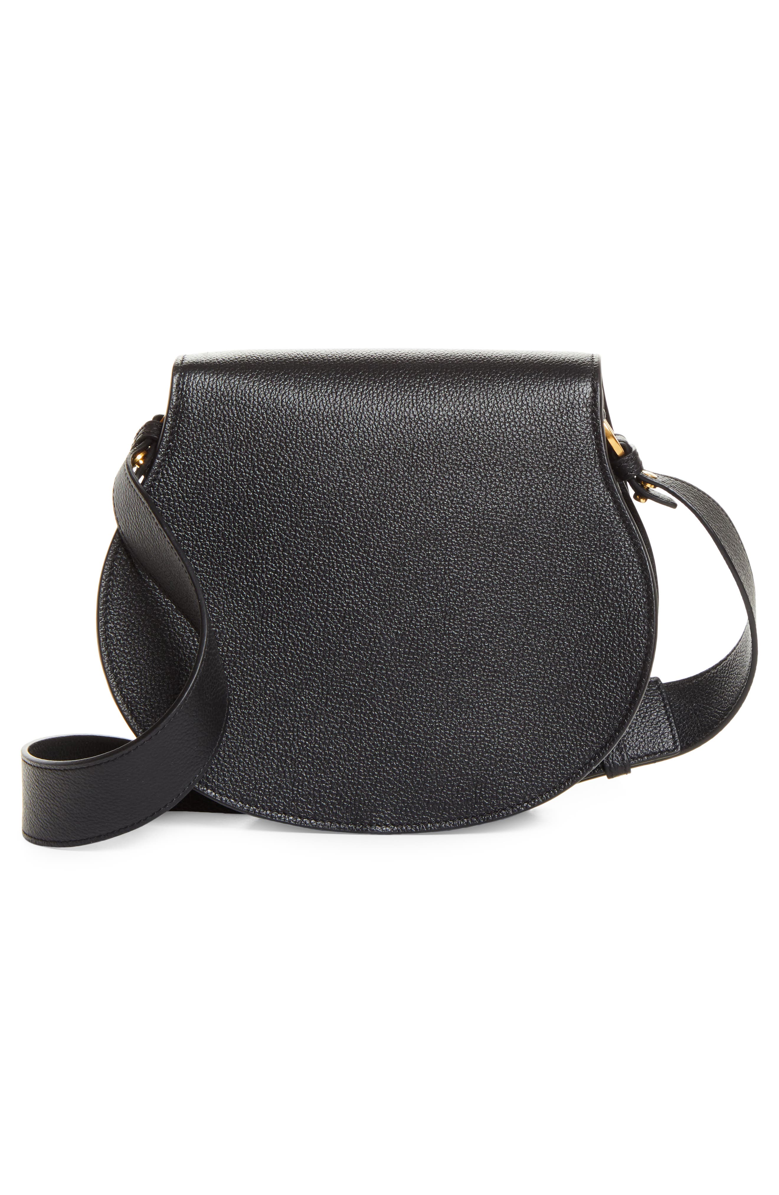 Chloé Large Marcie Leather Crossbody Bag, Alternate, color, 001 Black