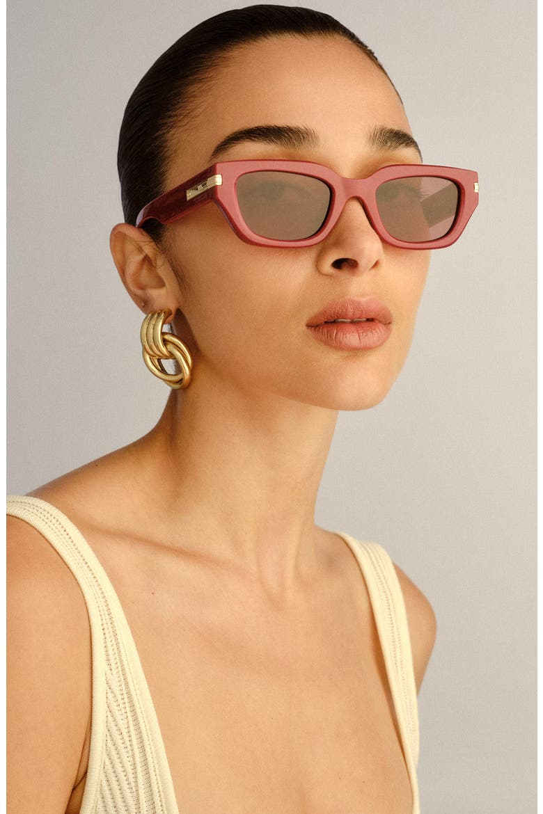 Cubito 51mm Square Sunglasses, Alternate, color, BURGUNDY / ROSE MONO