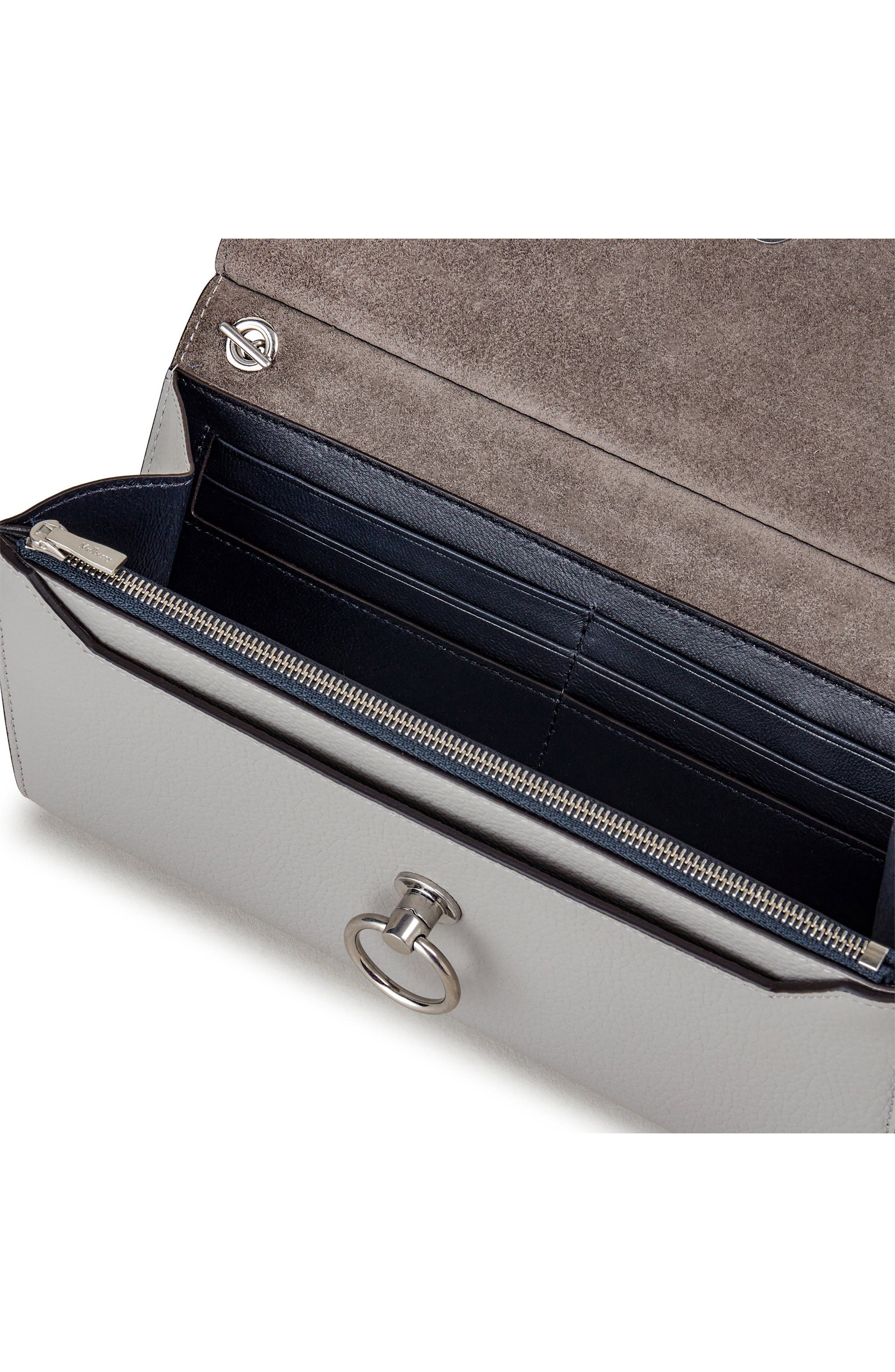 Small Amberley Leather Clutch, Alternate, color, PALE GREY