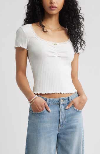 BP. Scoop Neck Pointelle Top
