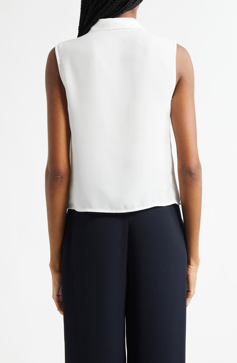 Emporio Armani Sleeveless Button-Up Shirt, Alternate, color, Warm White
