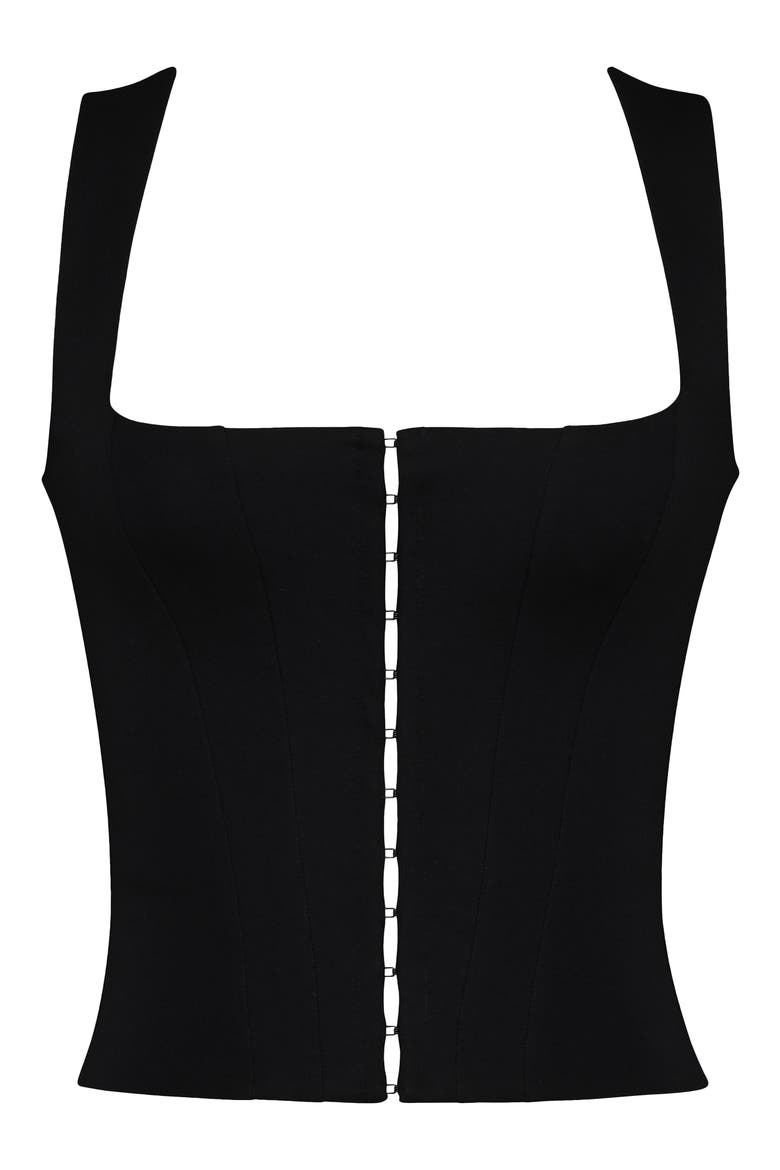 The Balconette Corset Top, Alternate, color, BLACK