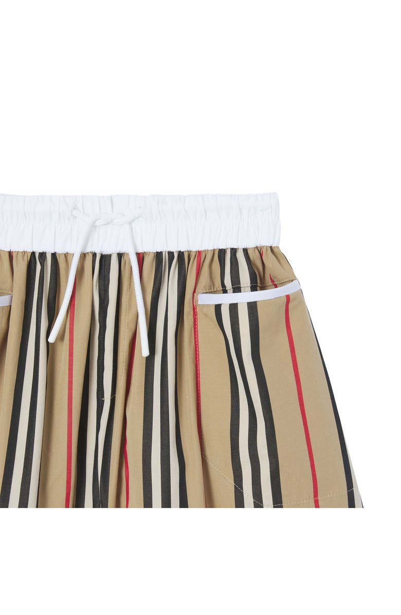 Burberry Kids' Sybil Icon Stripe Cotton Shorts, Alternate, color, 
