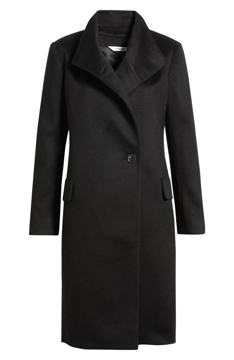 Fleurette Milly Cashmere Coat, Alternate, color, Black