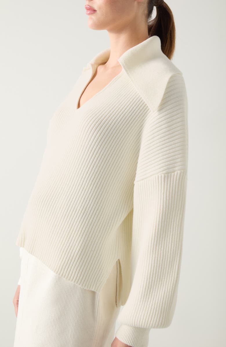 LK Bennett Polly Oversize Rib Top, Alternate, color, Cream