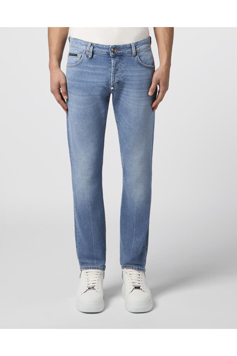 Super Straight Cut Jeans Basic Cocco Label Men, Main, color, Mykonos