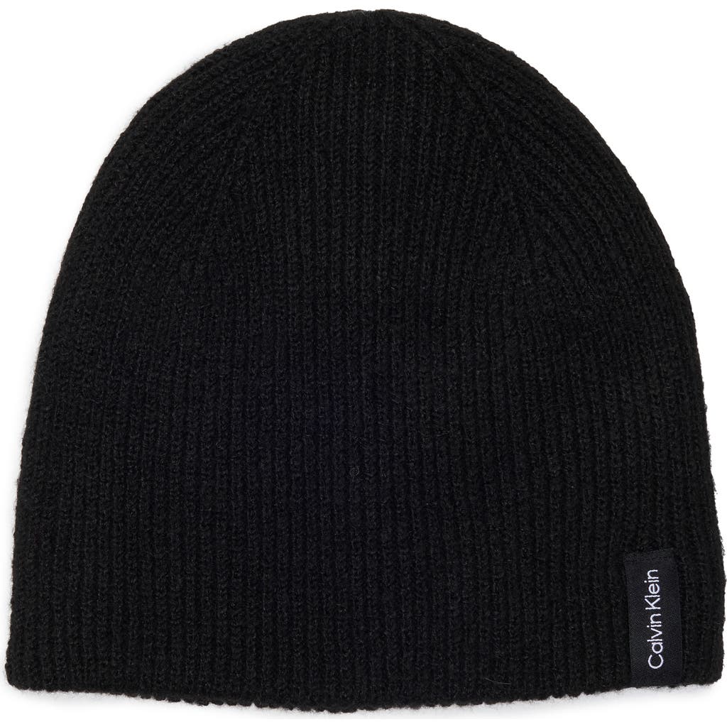 Calvin Klein Reversible Color Pop Beanie In Black