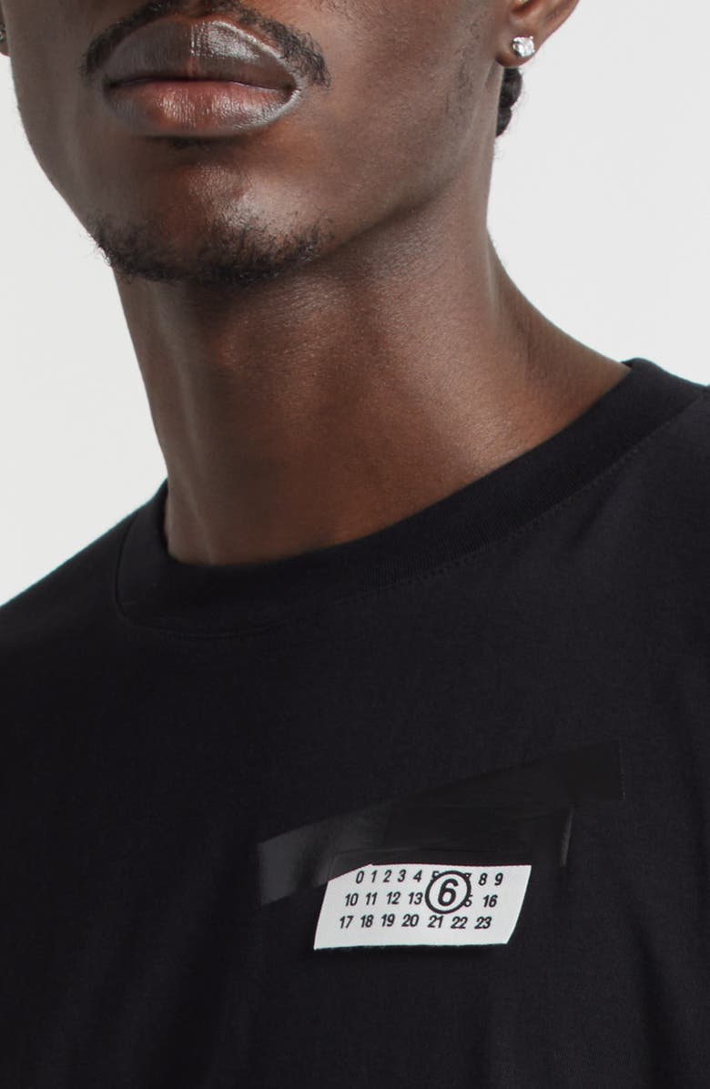 MM6 Maison Margiela Trompe l'Oeil Taped Numeric Logo Graphic T-Shirt, Alternate, color, Black