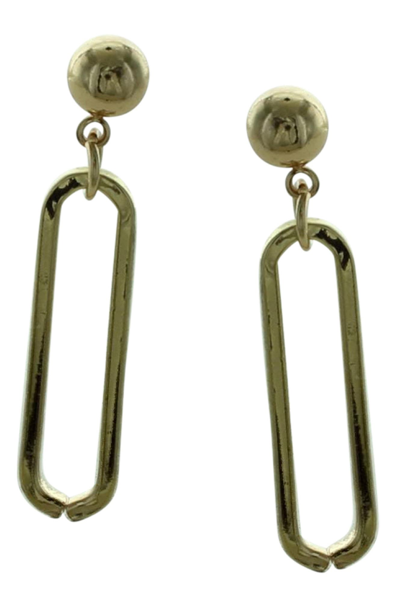 OLIVIA WELLES Paper Clip Link Drop Earrings