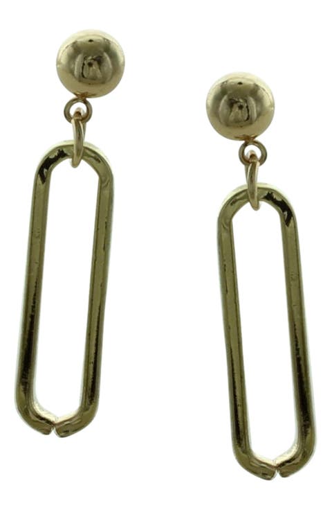 Paper Clip Link Drop Earrings