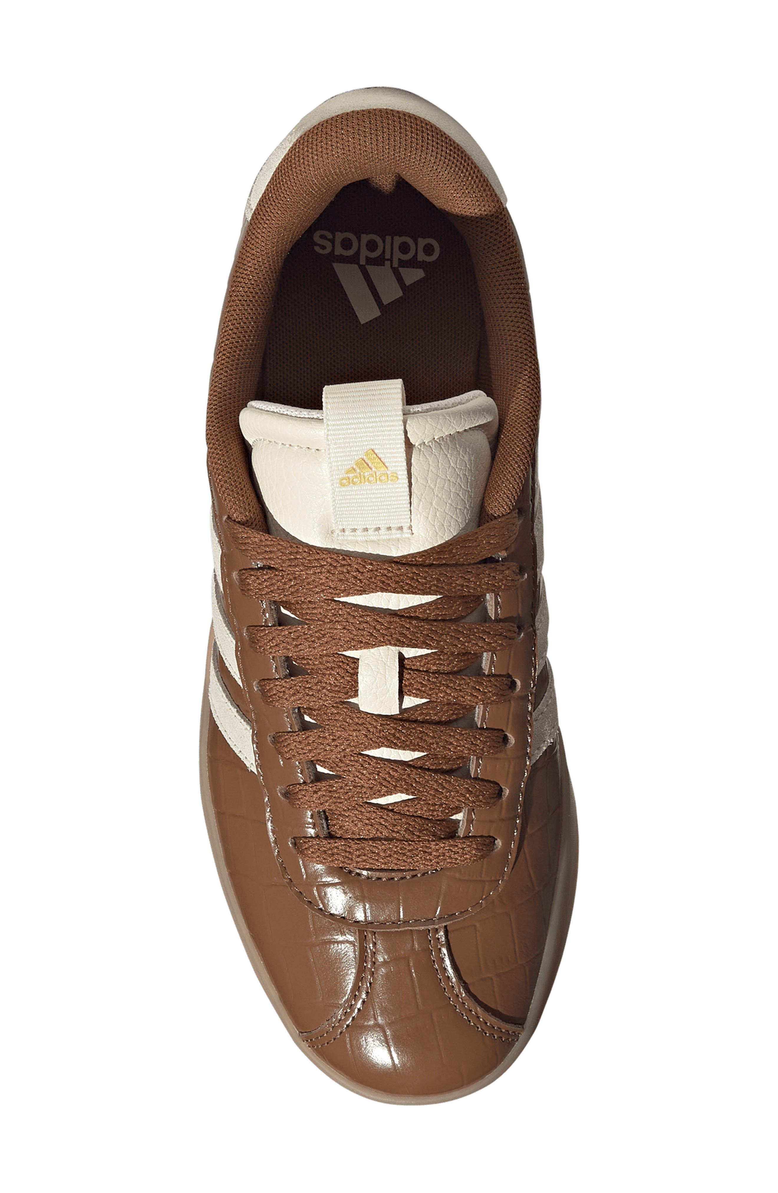 adidas VL Court 3.0 Sneaker, Alternate, color, Brown/ Cream White/ Gold Met