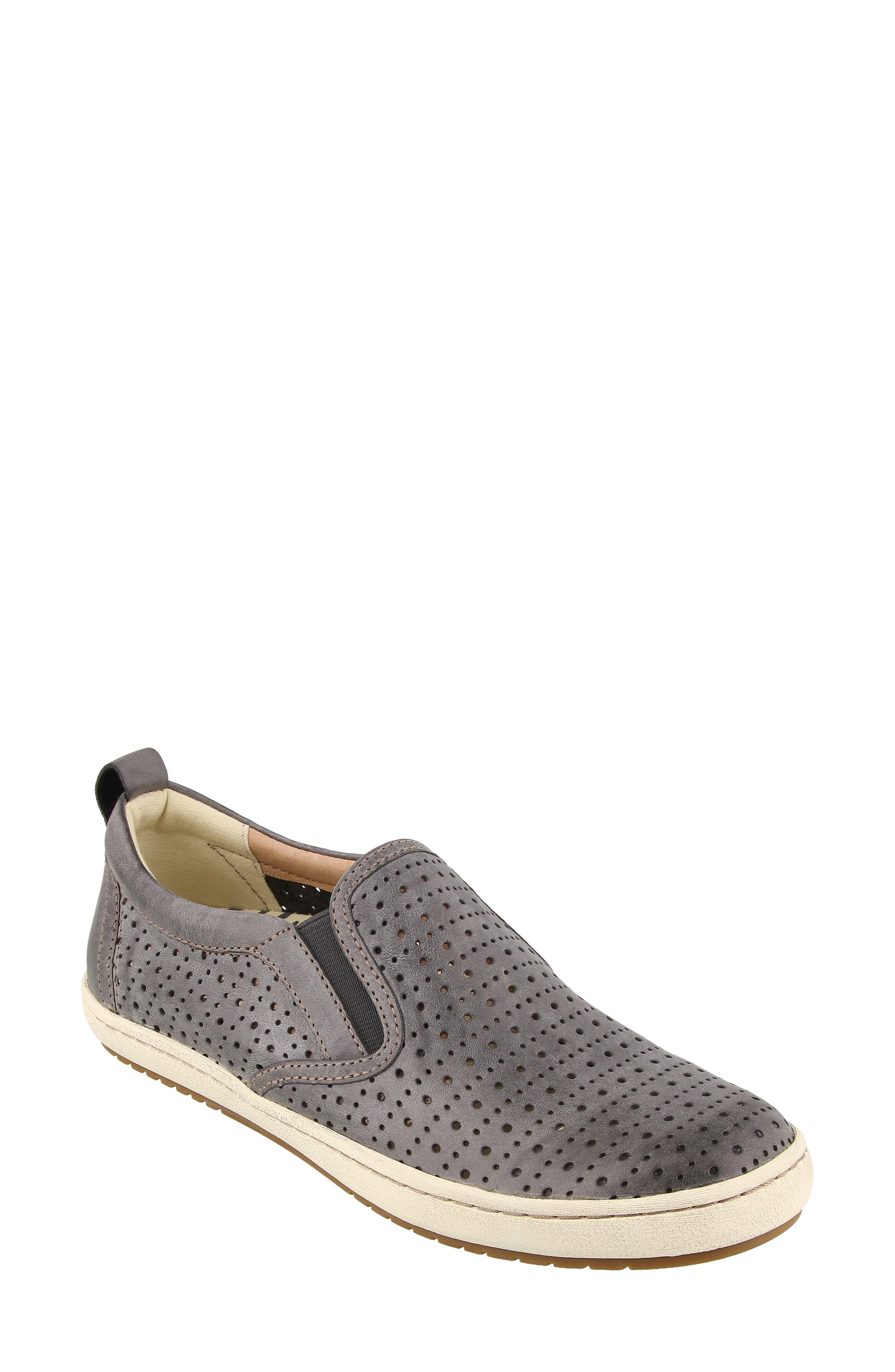 Taos Court Slip-On Sneaker in Steel Leather 