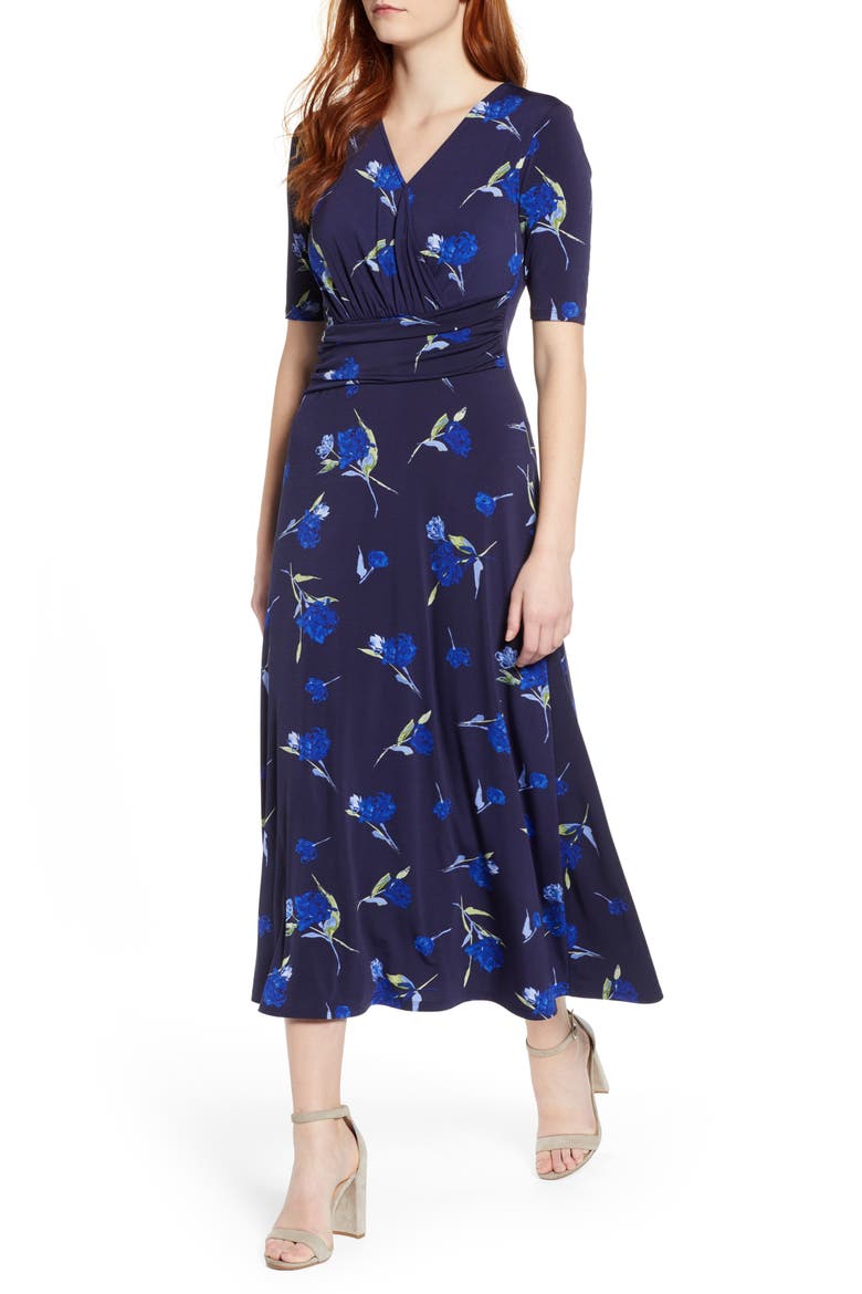 Dashing Rose Midi Dress, Main, color, EVENING NA