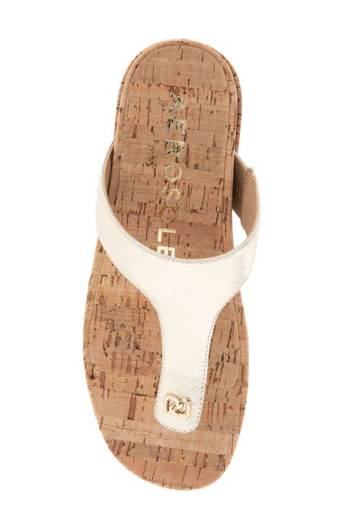 Aerosoles Clio T-strap Sandal In Gold Metallic Leather/cork