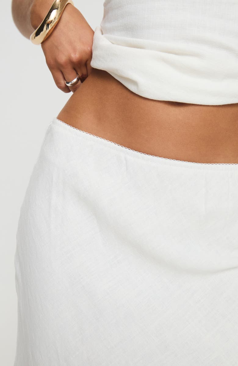 Princess Polly Ermias Linen Blend Midi Skirt, Alternate, color, White