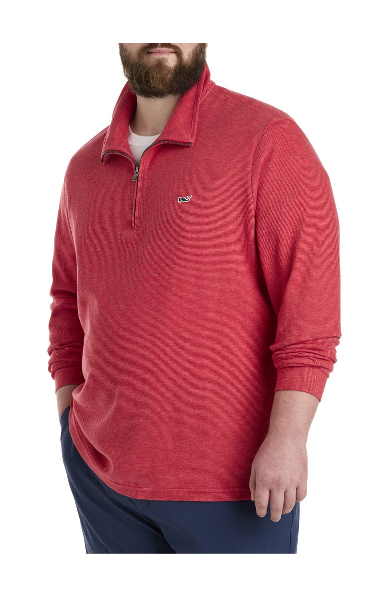 vineyard vines Big & Tall Saltwater 1/4-Zip Pullover, Main, color, Red Velvet