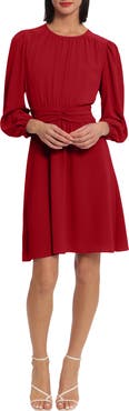 DONNA MORGAN FOR MAGGY Ruched Waist Fit & Flare Dress