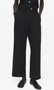 MANGO Pleated Straight Leg Pants