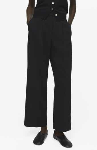 MANGO Pleated Straight Leg Pants