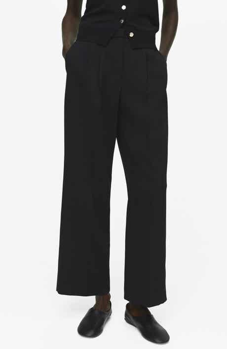 MANGO Pleated Straight Leg Pants