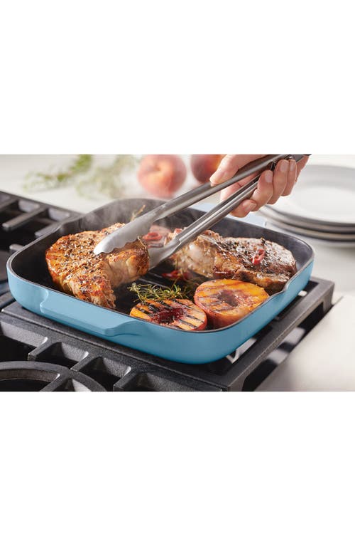 Kitchenaid Enameled Cast Iron 11-inch Square Grill Pan In Blue