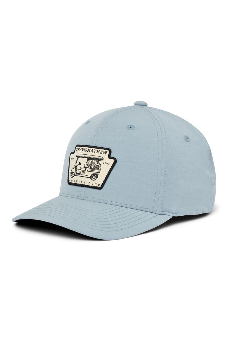 Tiki Mapes Patch Fitted Baseball Cap, Alternate, color, DUSTY BLUE