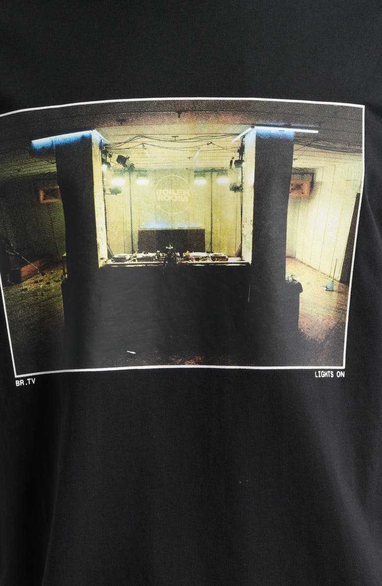 BOILER ROOM Lights On Photo Graphic T-Shirt, Alternate, color, Black