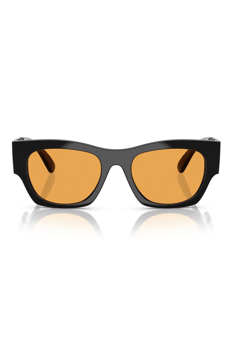 52mm Pillow Sunglasses, Main, color, BLACK / ORANGE