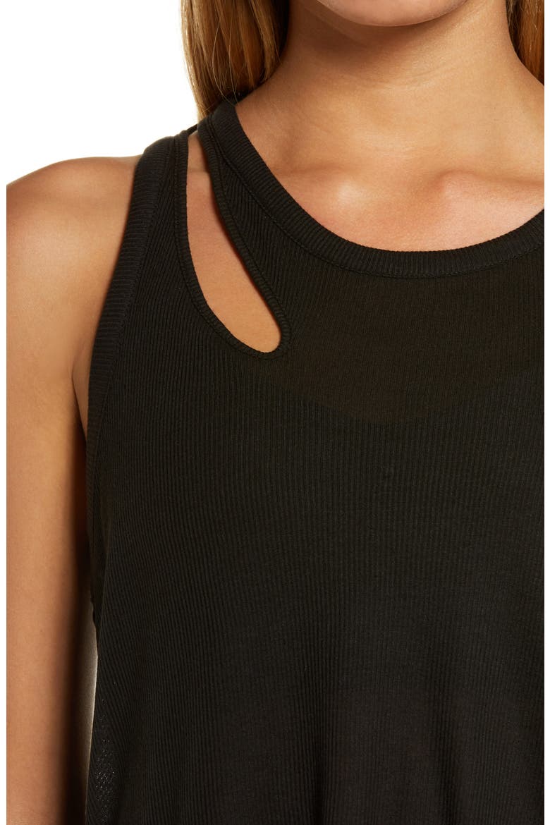 Peak Cutout Tank, Alternate, color, BLACK