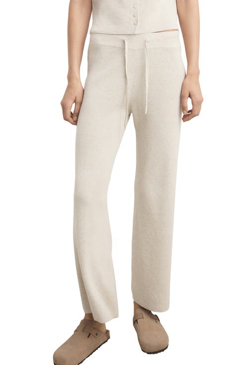 Pull-On Straight Leg Cotton Blend Knit Pants