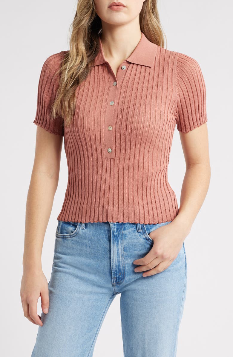 525 america Maya Rib Polo, Main, color, Rose