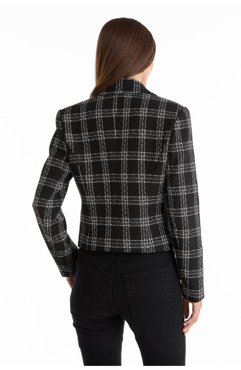 The Noli Shop Gabrielle Tweed Double Breasted Blazer, Alternate, color, Black Tweed