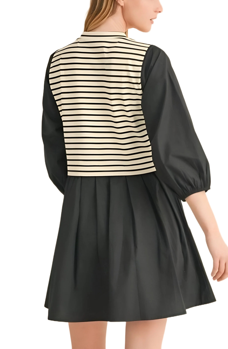 Knit and Lounge Striped Side Bow Mini Dress, Alternate, color, 