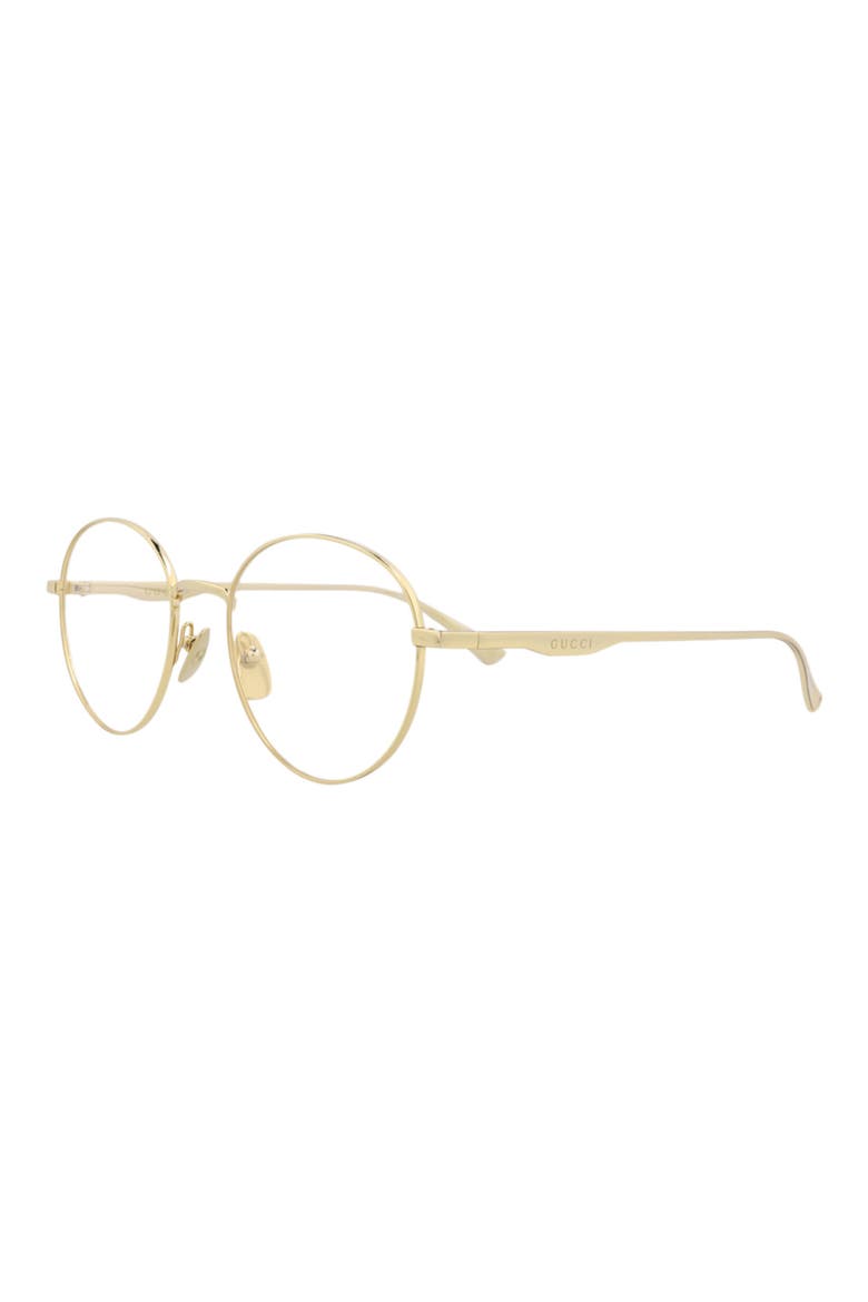 53mm Round Optical Glasses, Alternate, color, GOLD GOLD TRANSPARENT