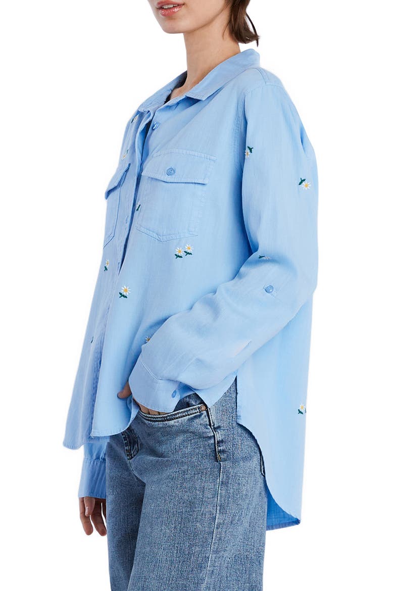 Daisy Meadow Embroidered Button-Up Shirt, Alternate, color, DUTCH CANAL