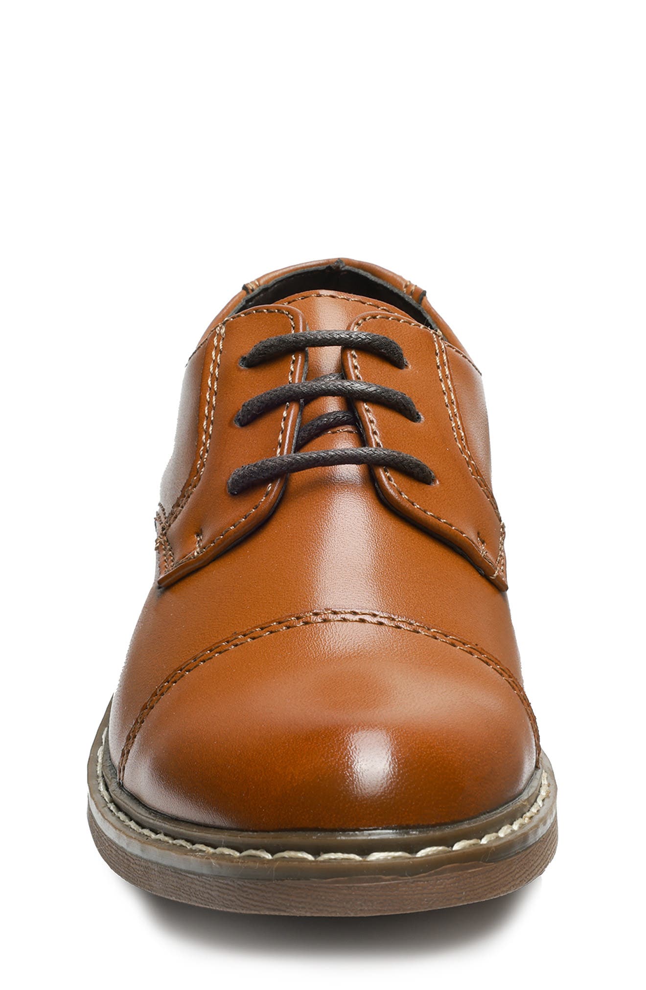 BRUNO MARC Kids' Cap Toe Derby, Alternate, color, Brown