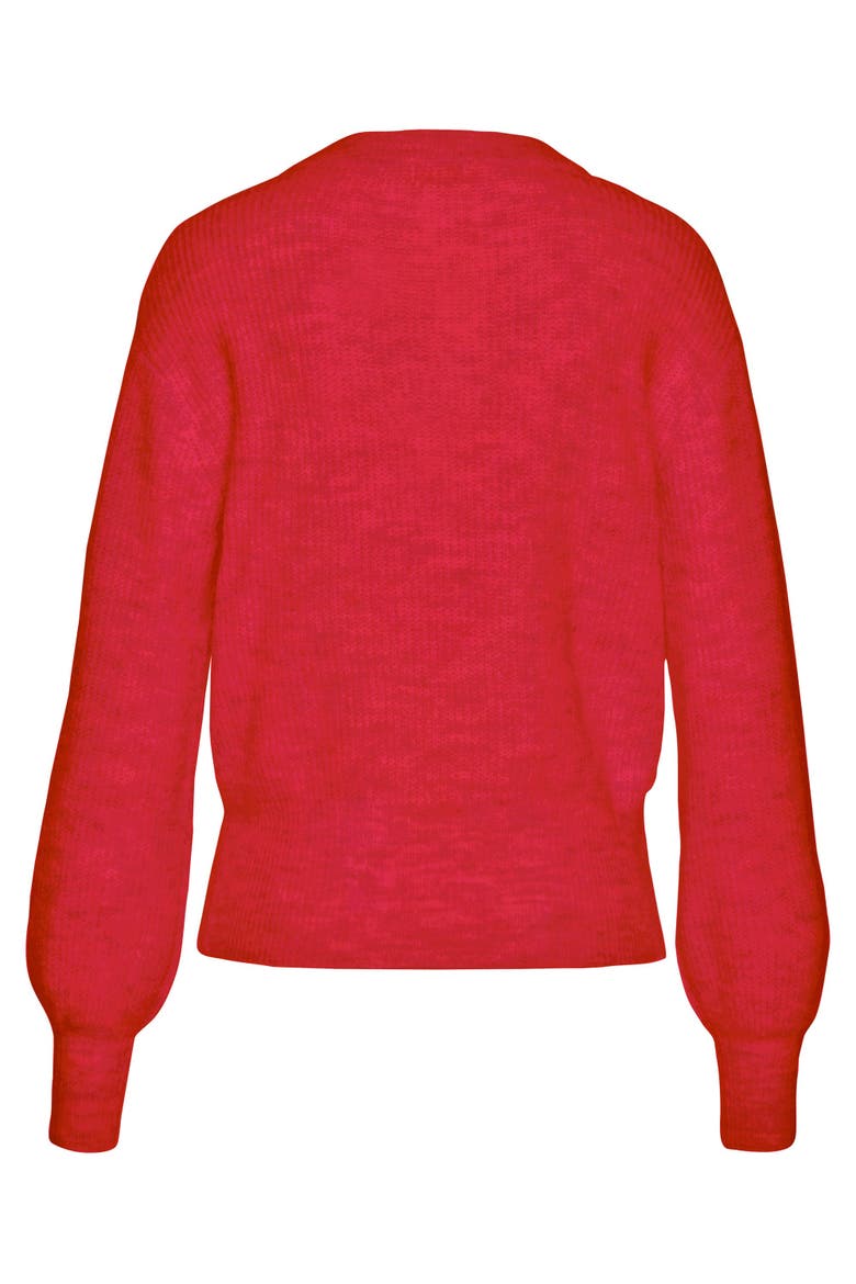 Balloon Sleeve Sweater, Alternate, color, Red