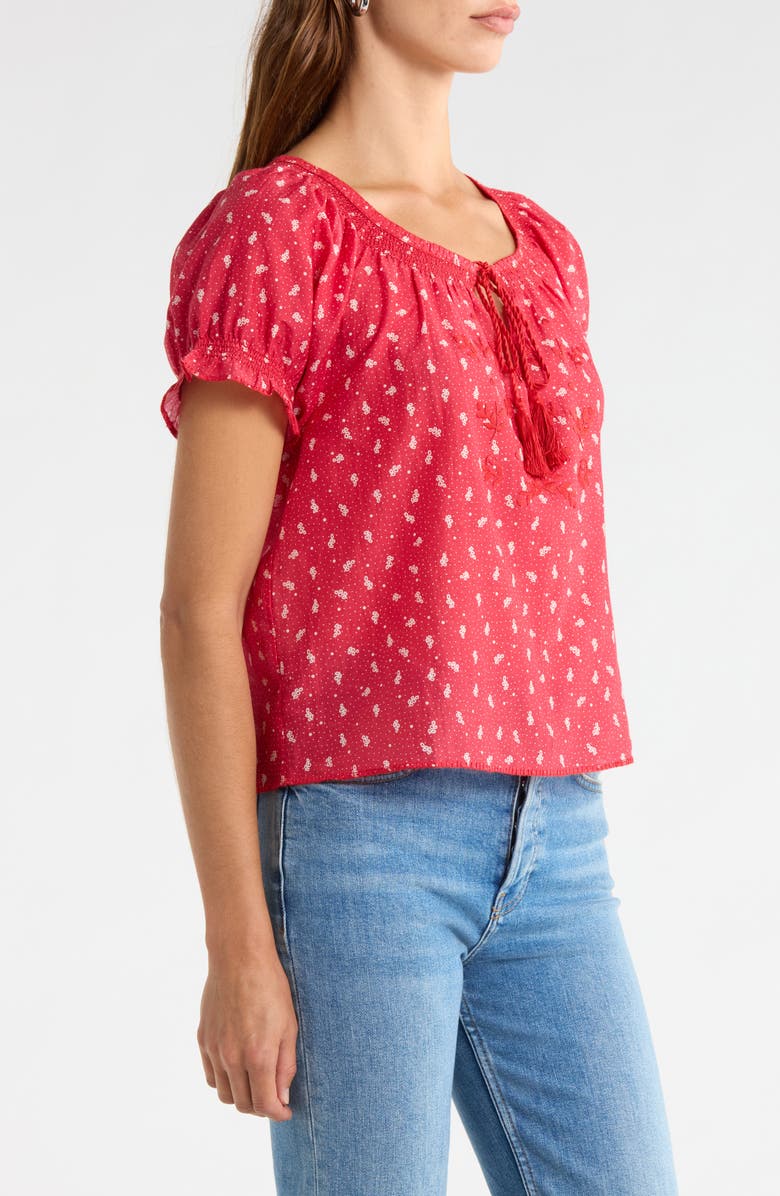 Re/Done Katie Bandana Print Cotton & Silk Top, Alternate, color, Bandana
