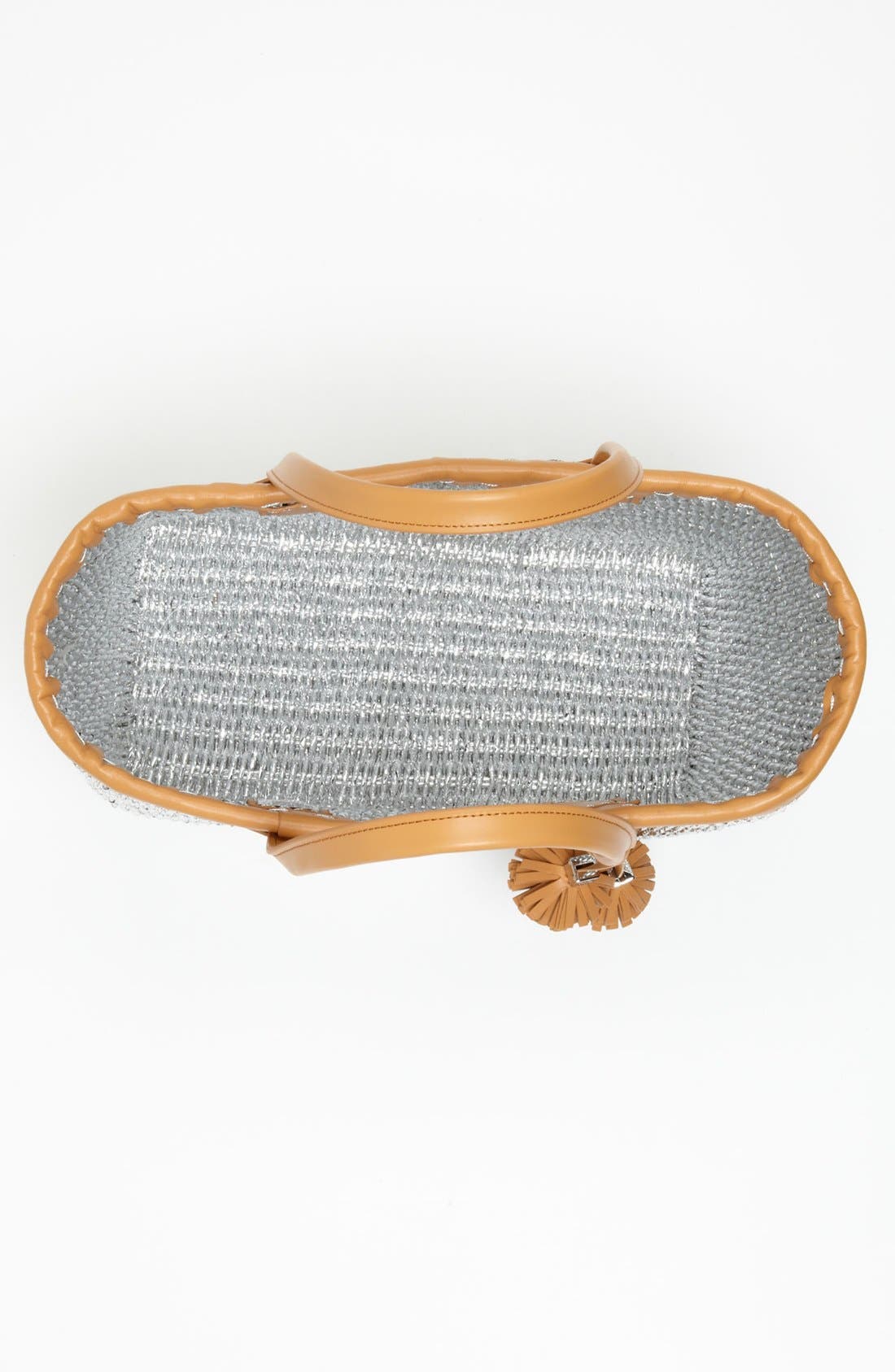 Metallic Straw Tote, Large, Alternate, color, SILVER