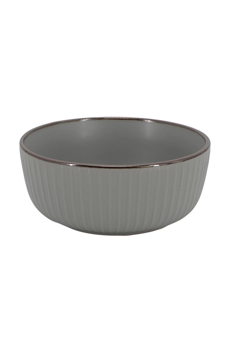 Leo 16 Piece Stoneware Dinnerware Set, Alternate, color, Dark Gray