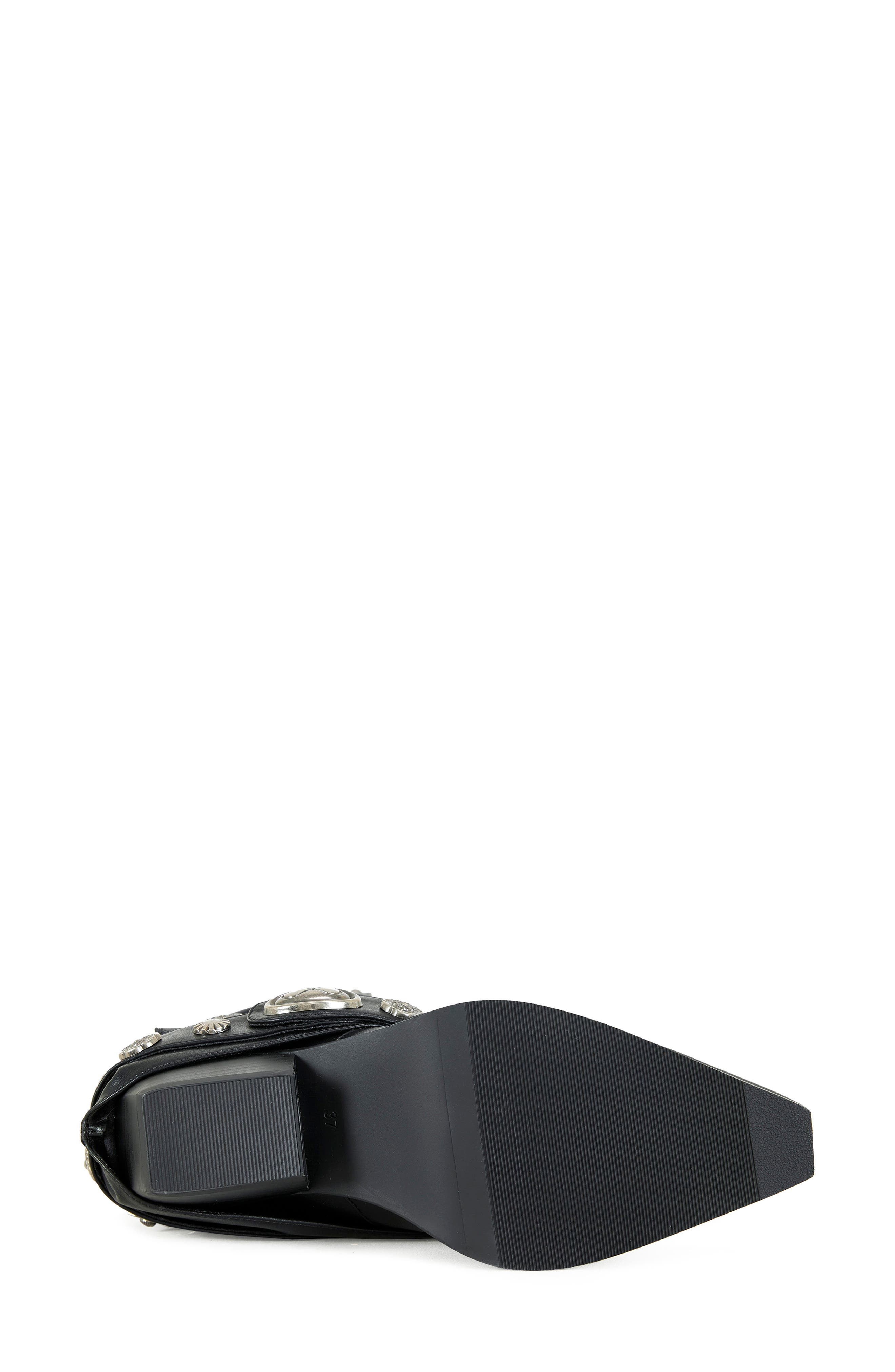 AZALEA WANG Ashraf Studded Western Boot, Alternate, color, Black