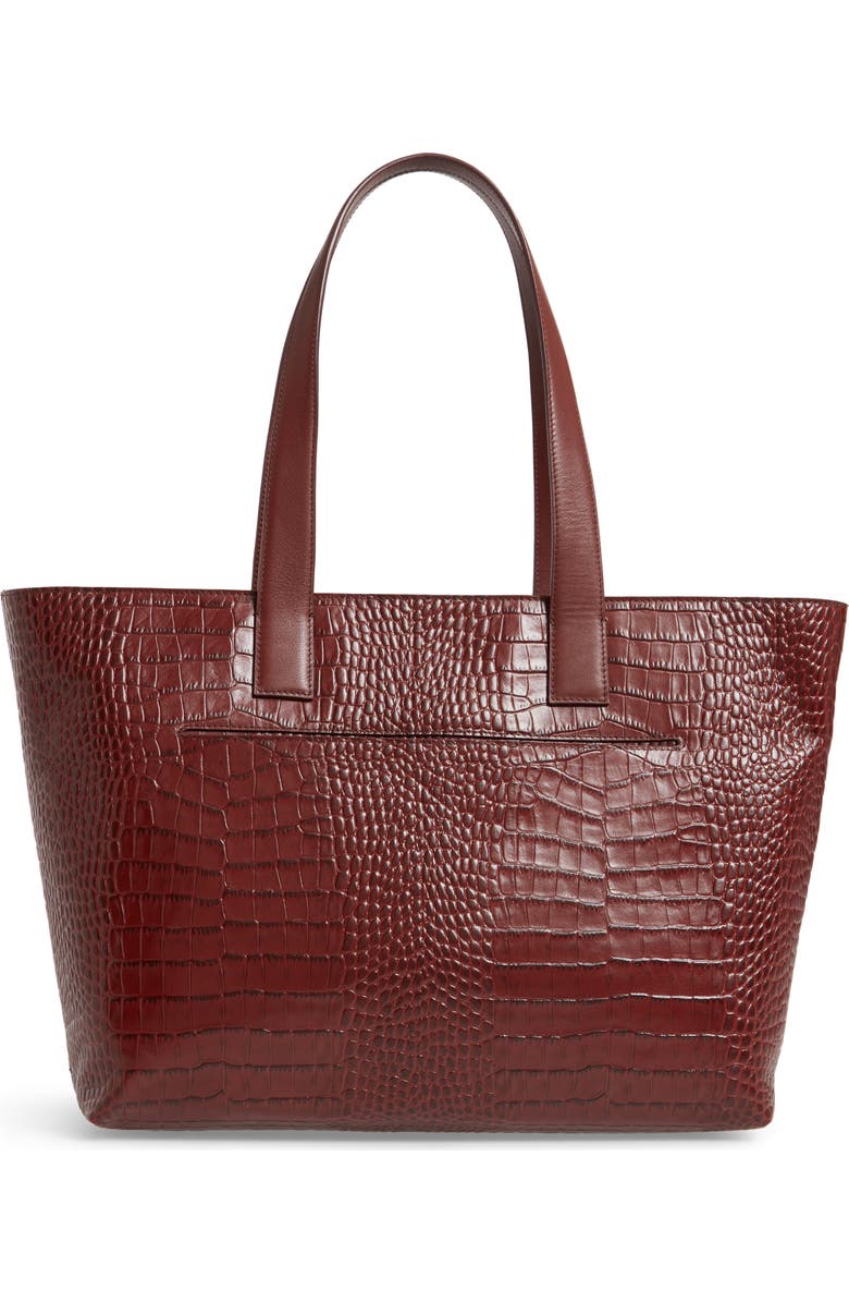 Nordstrom Celia Croc Embossed Leather Tote, Alternate, color,