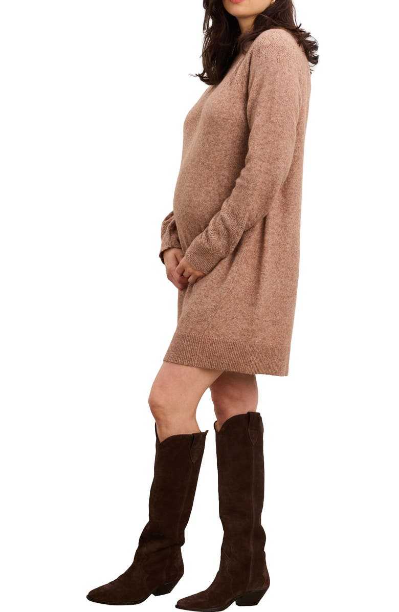 HATCH The Cozy Pointelle Poise Mini Dress, Alternate, color, Mocha