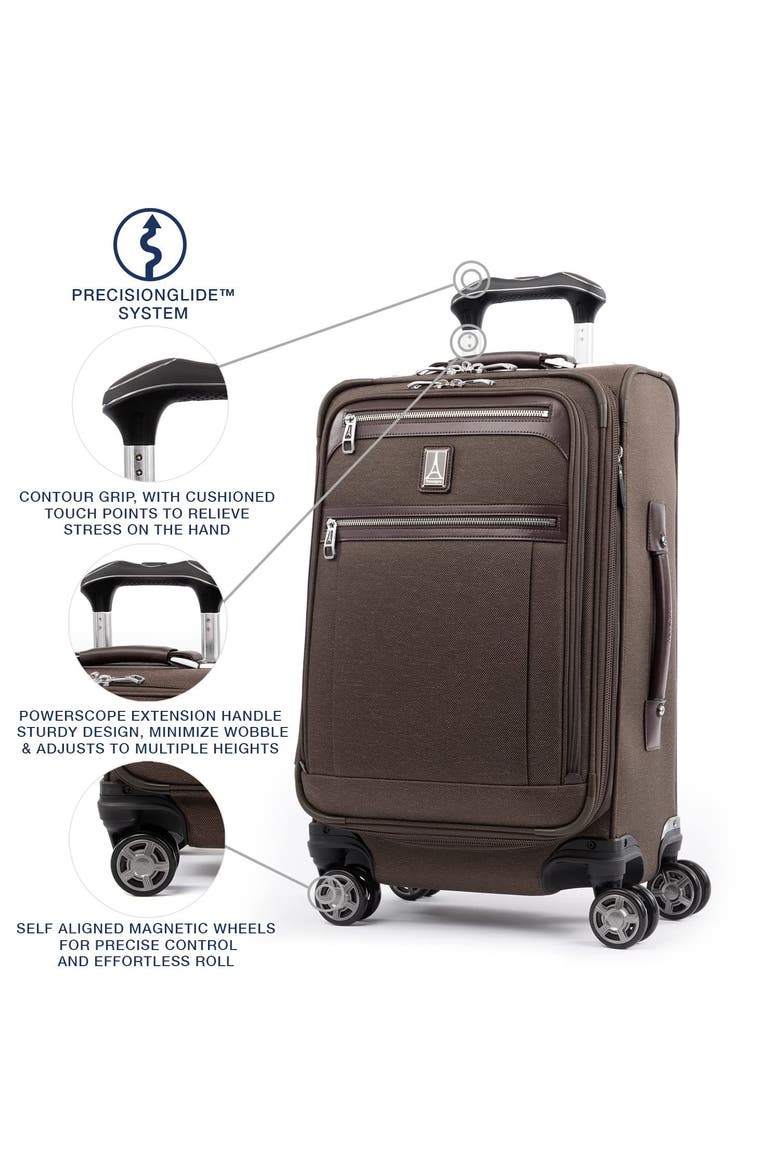 Platinum Elite Softside Expandable 21" Carry On Spinner Luggage, Alternate, color, Rich Espresso Brown