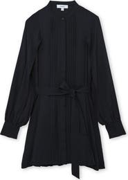 Reiss Eliana Long Sleeve Tie Belt Minidress