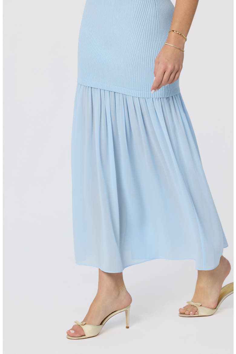 Halie Mixed Media Maxi Skirt, Alternate, color, LIGHT BLUE